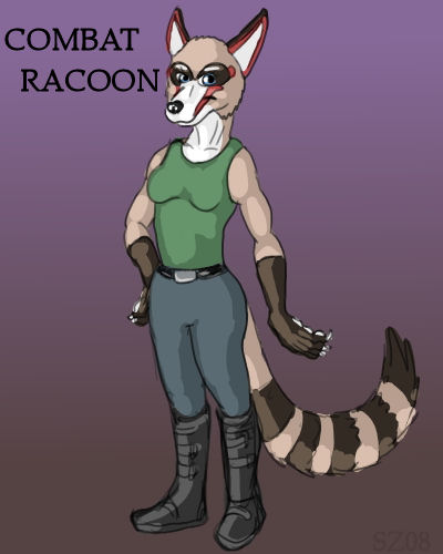 CombatRacoon, A quick digi drawing made in OC